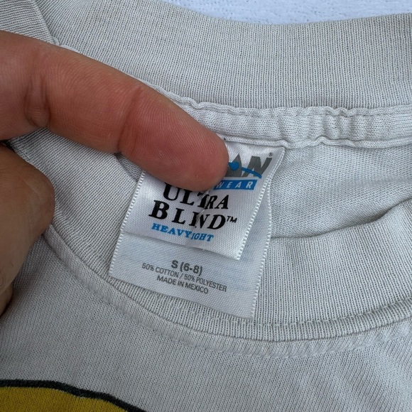 Kids vintage t shirt smile happy face smiley yellow size small 6 8 white - Picture 3 of 6